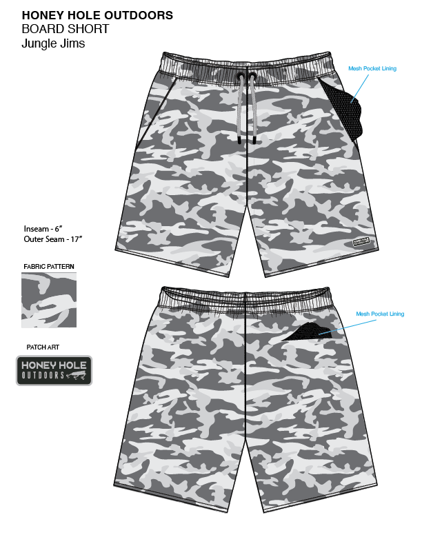 Mens Honey Hole Weekender Fog Fight Shorts