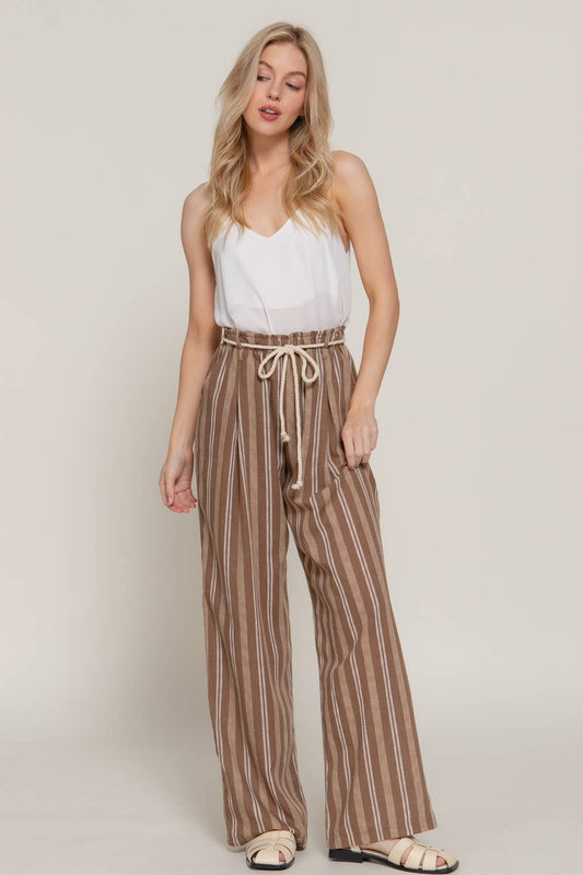 Vanna Pin Striped Wide Leg Pants