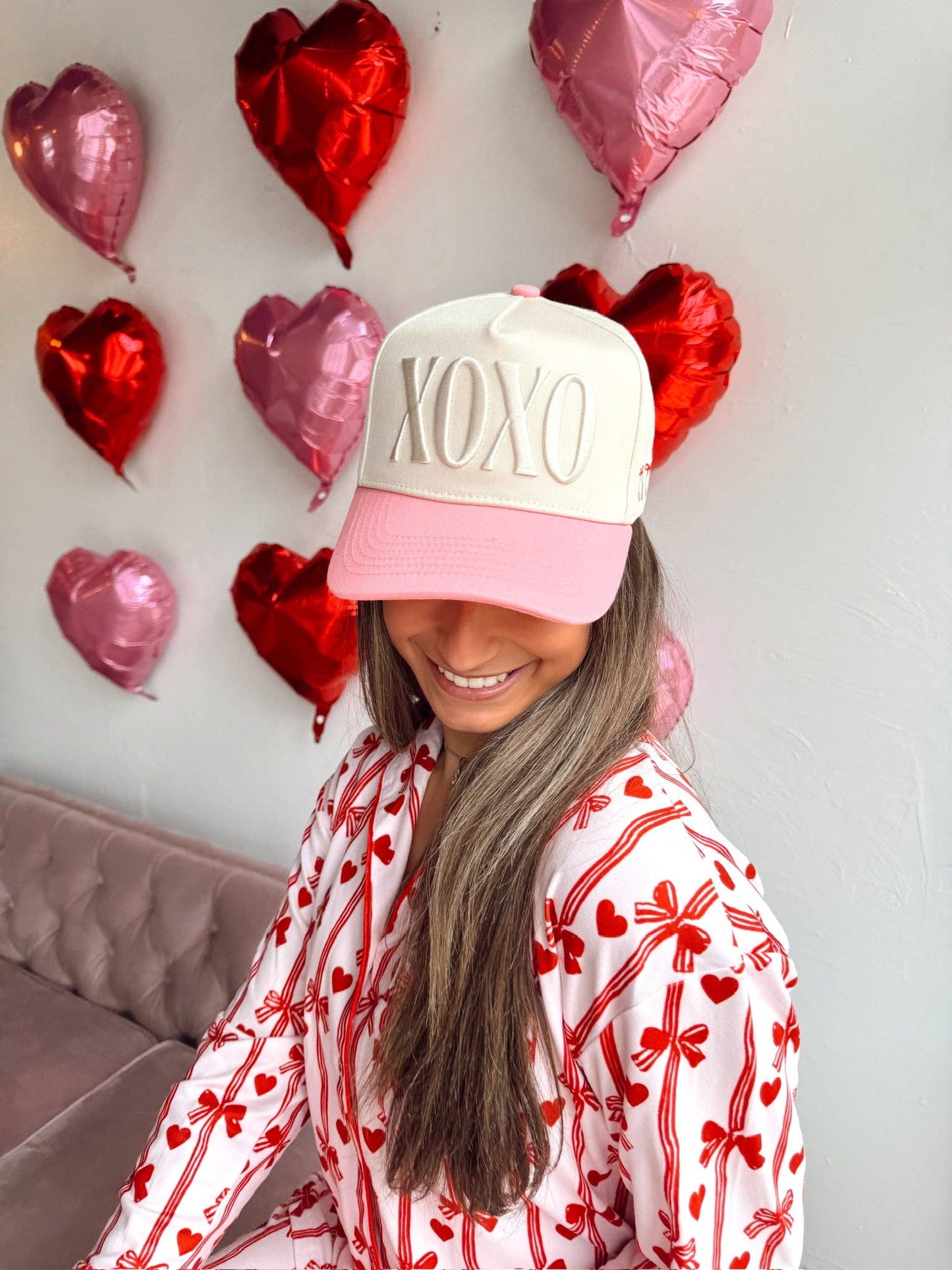 XOXO Pink Embroidered Hat