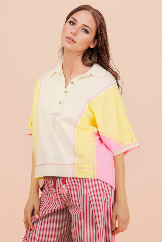 Avery Oversized Color Block Tee
