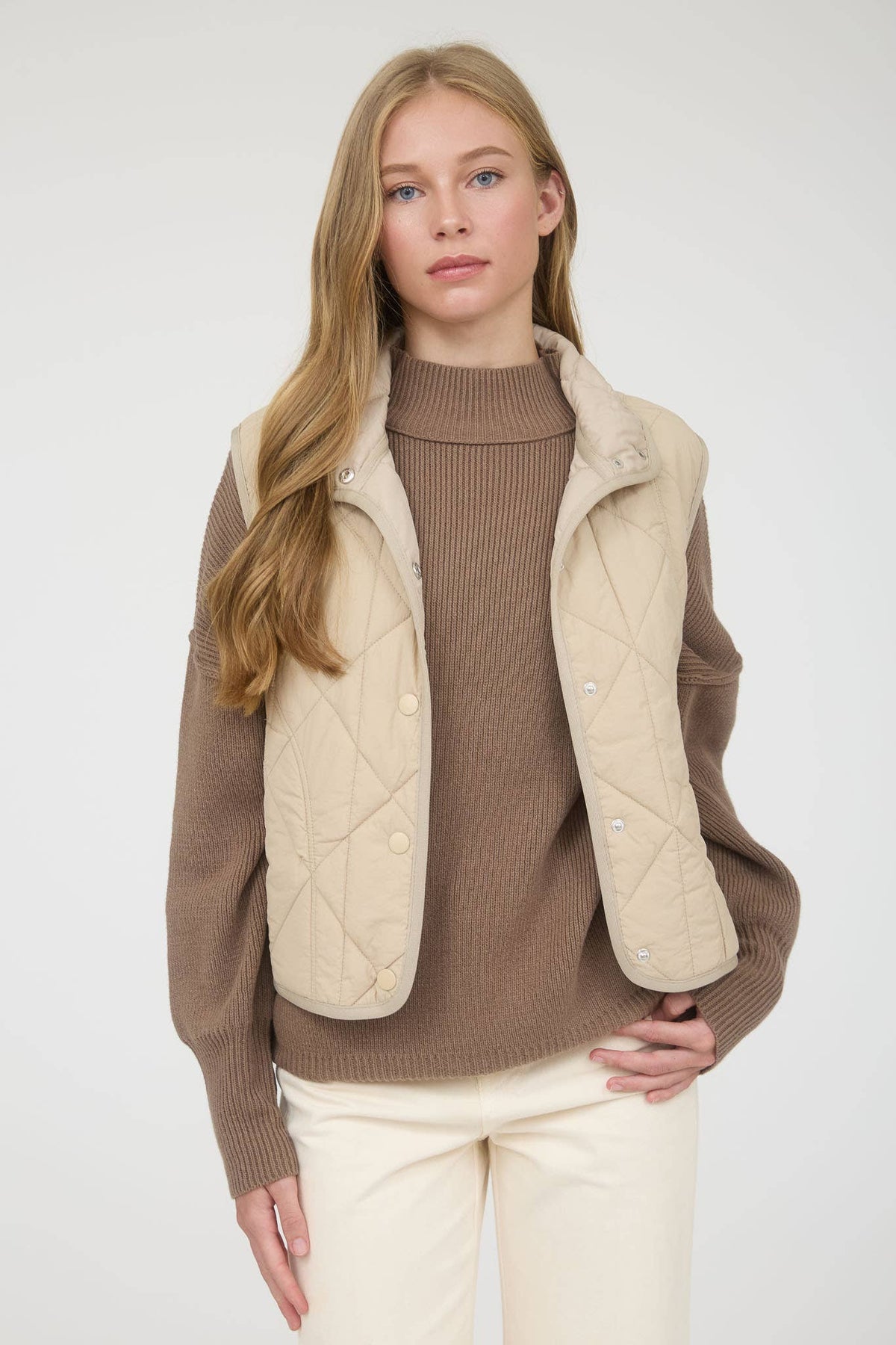 Elowen Quilted Snap Puffer Vest