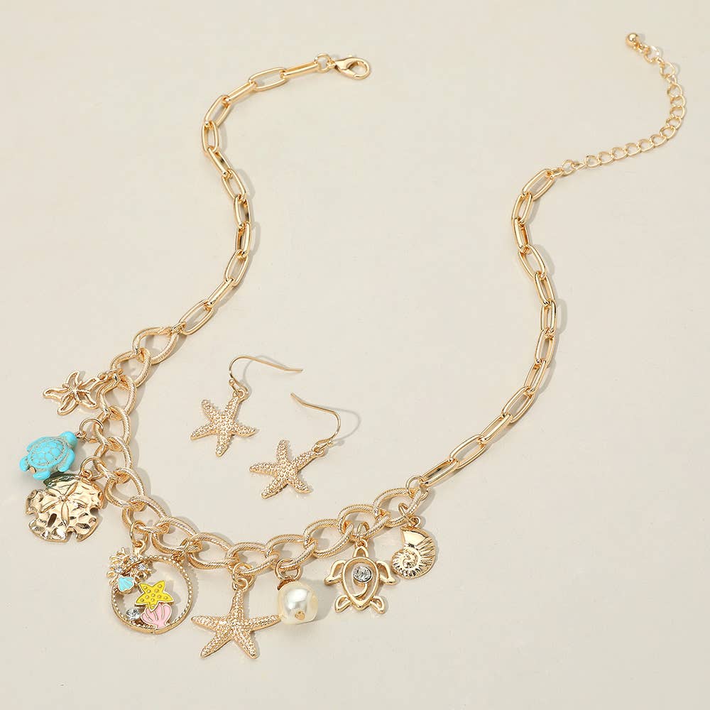 Delmar Sea Turtle Charm Gold Necklace
