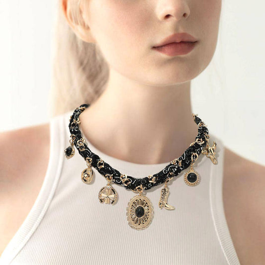 Charlee Bandana Concho Charm Necklace
