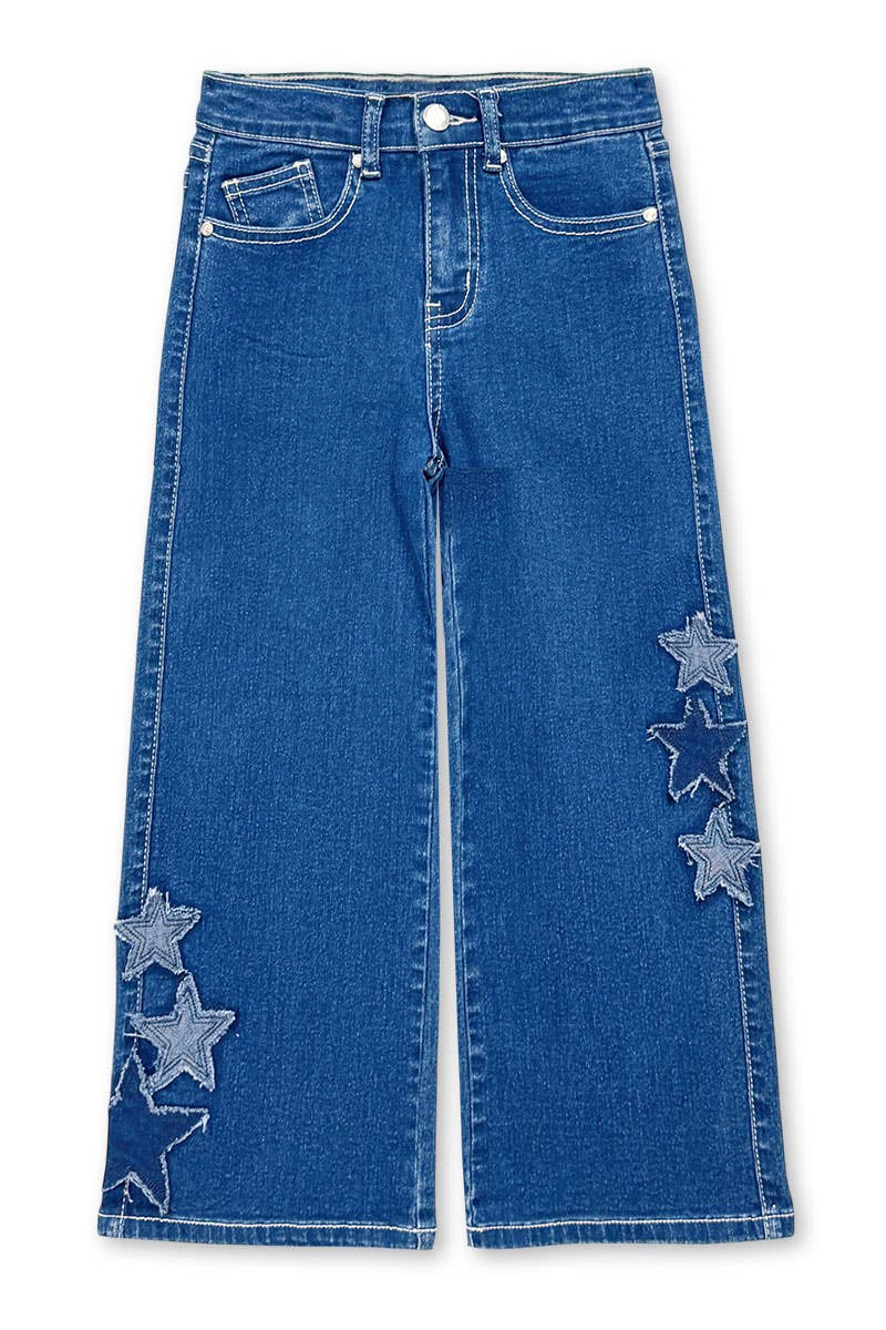 Toddler Girls Star Wide Leg Jeans