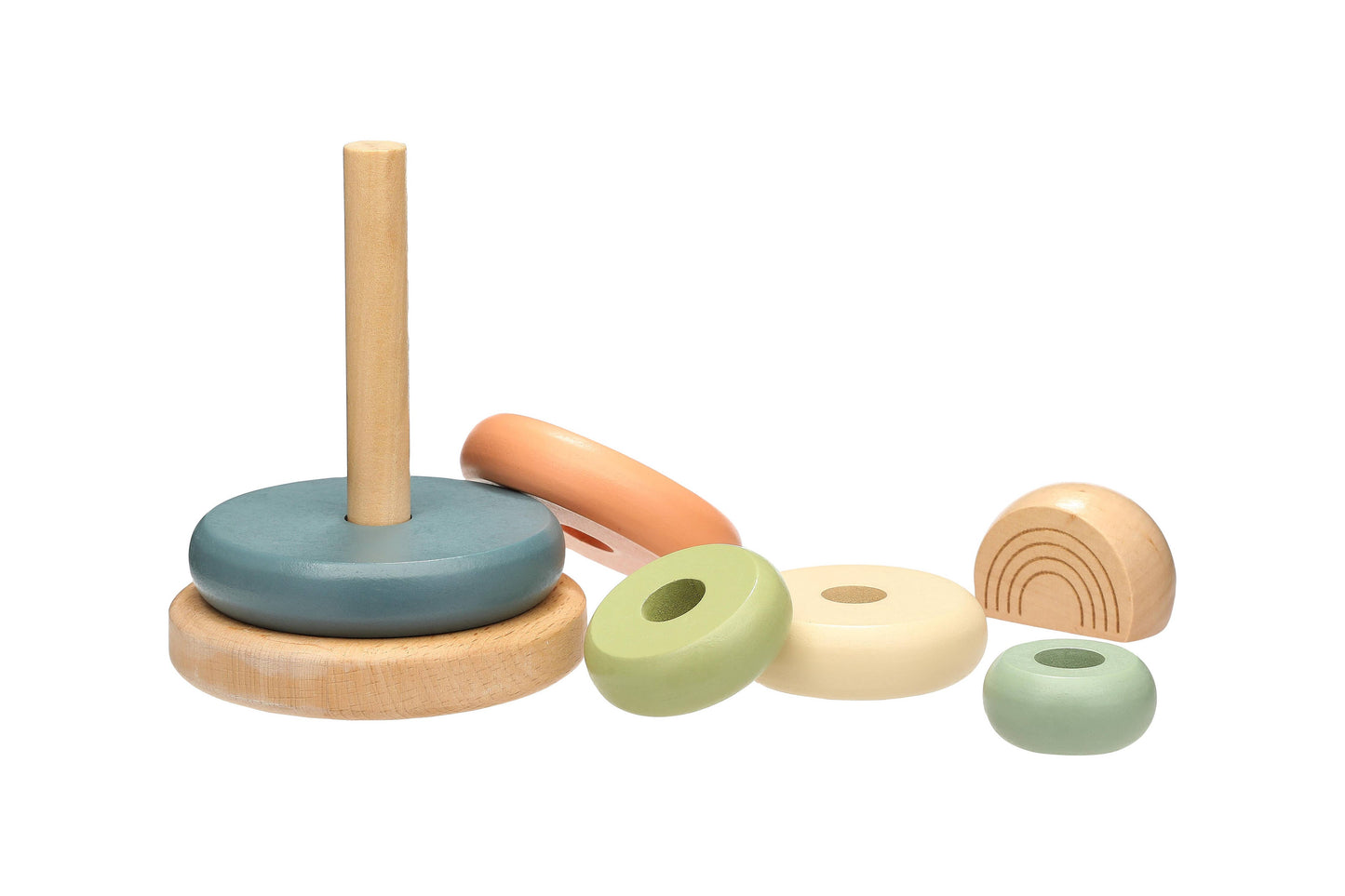 Baby Wooden Stacking Rainbow Tower Baby Toy
