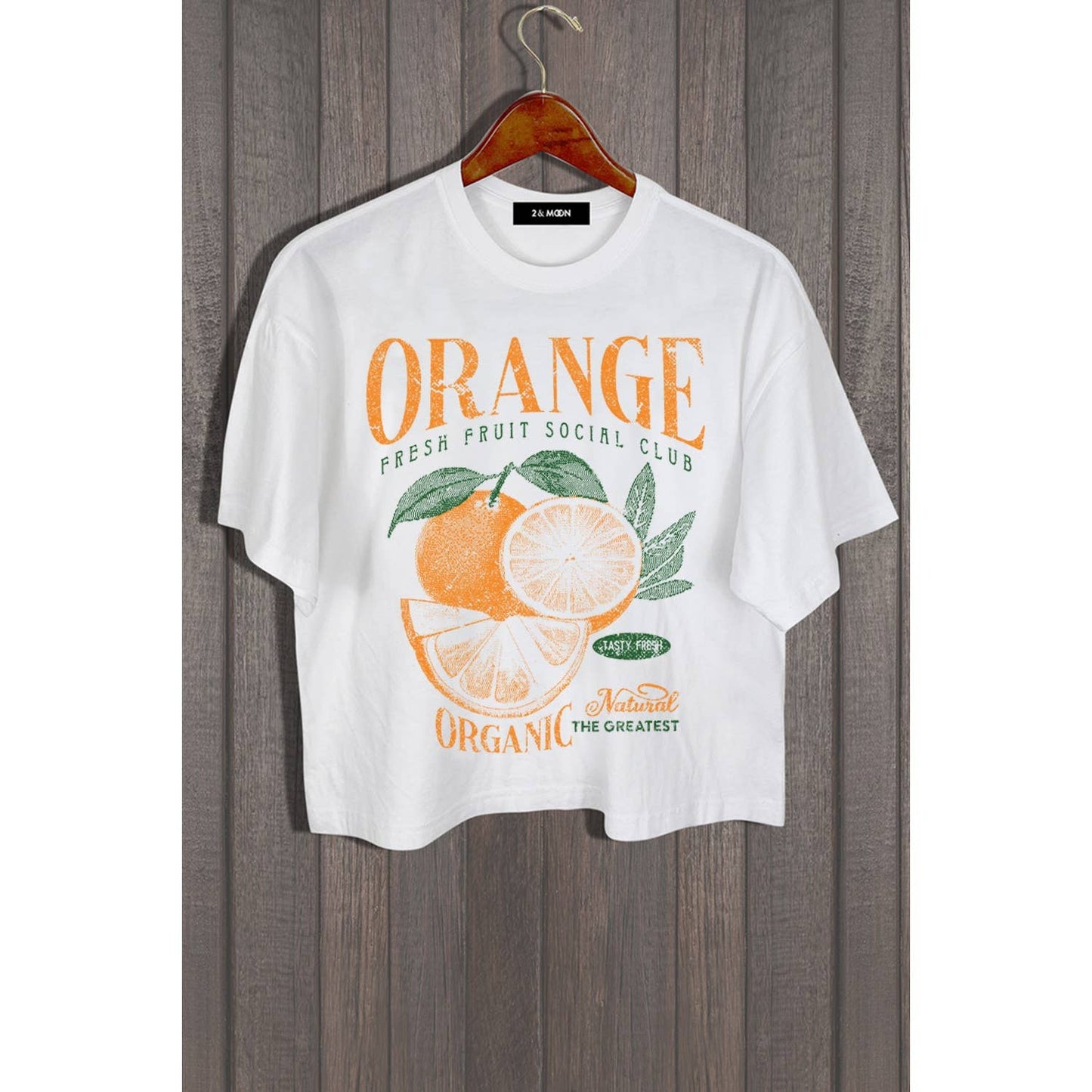 Orange Organic Fruit Club Cropped Tee