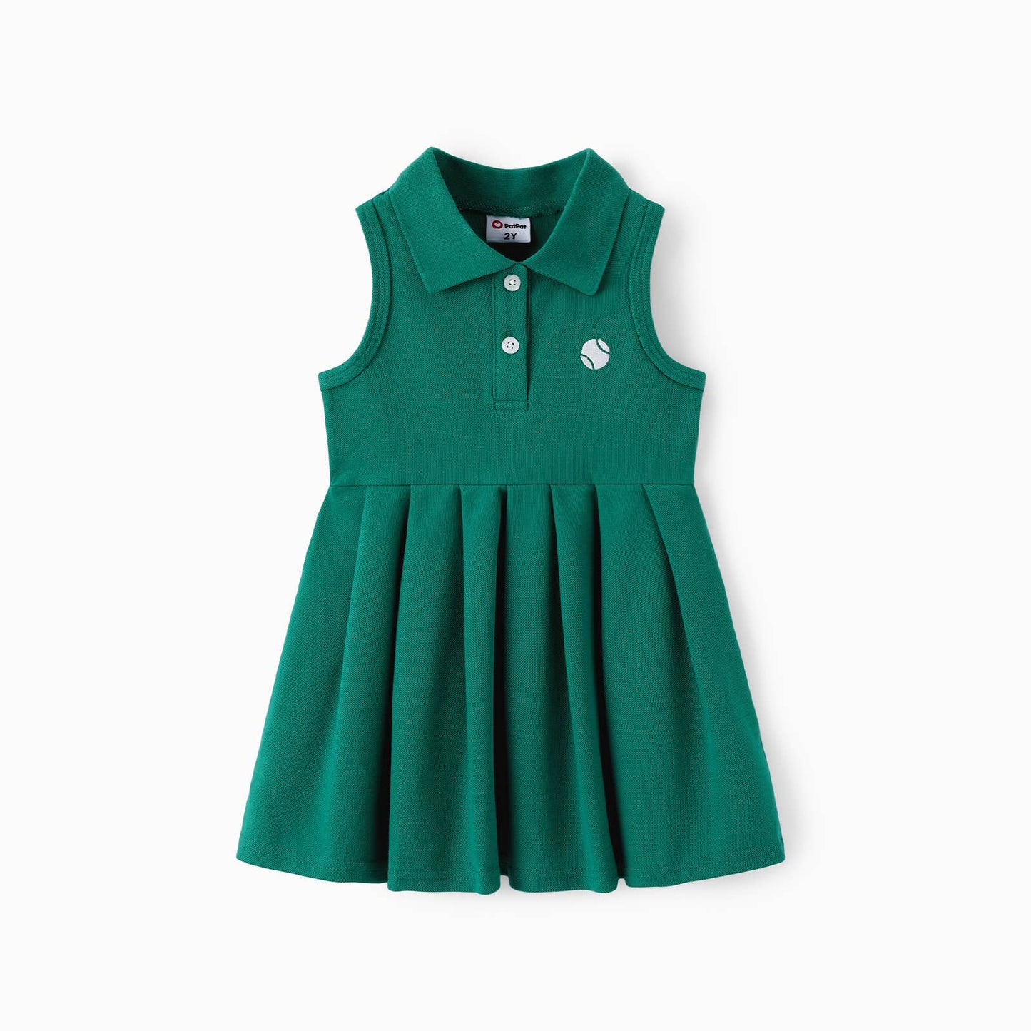 Girls Green Collared Tennis Dress