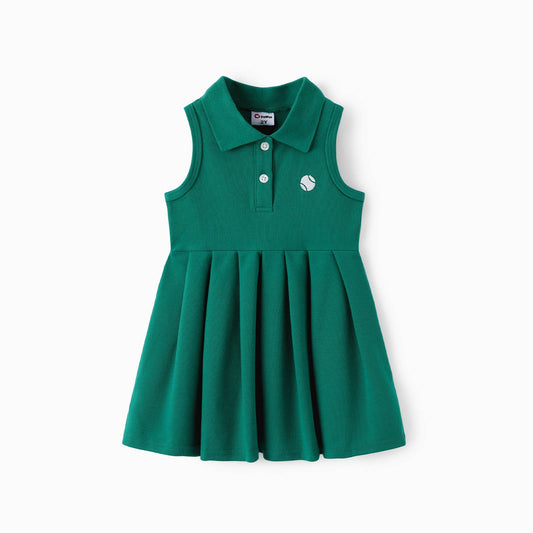 **SALE!** Girls Green Collared Tennis Dress