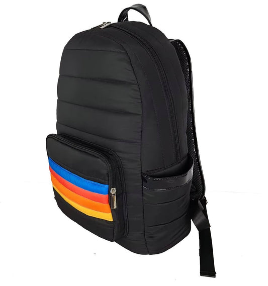 Kids Retro Black Puffer Backpack