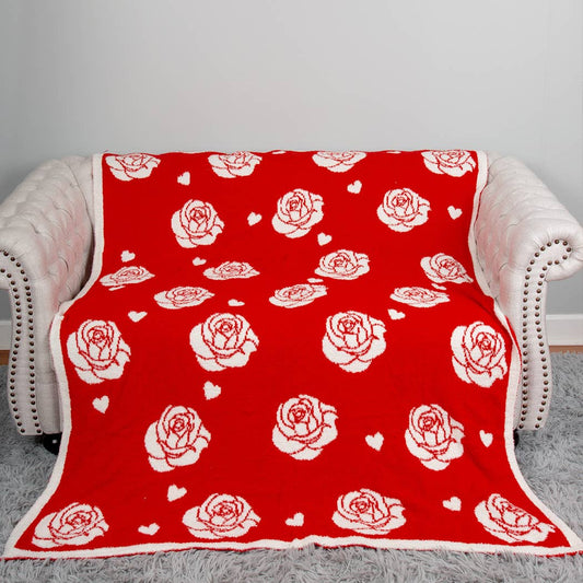 Red Roses Microfiber Throw Blanket