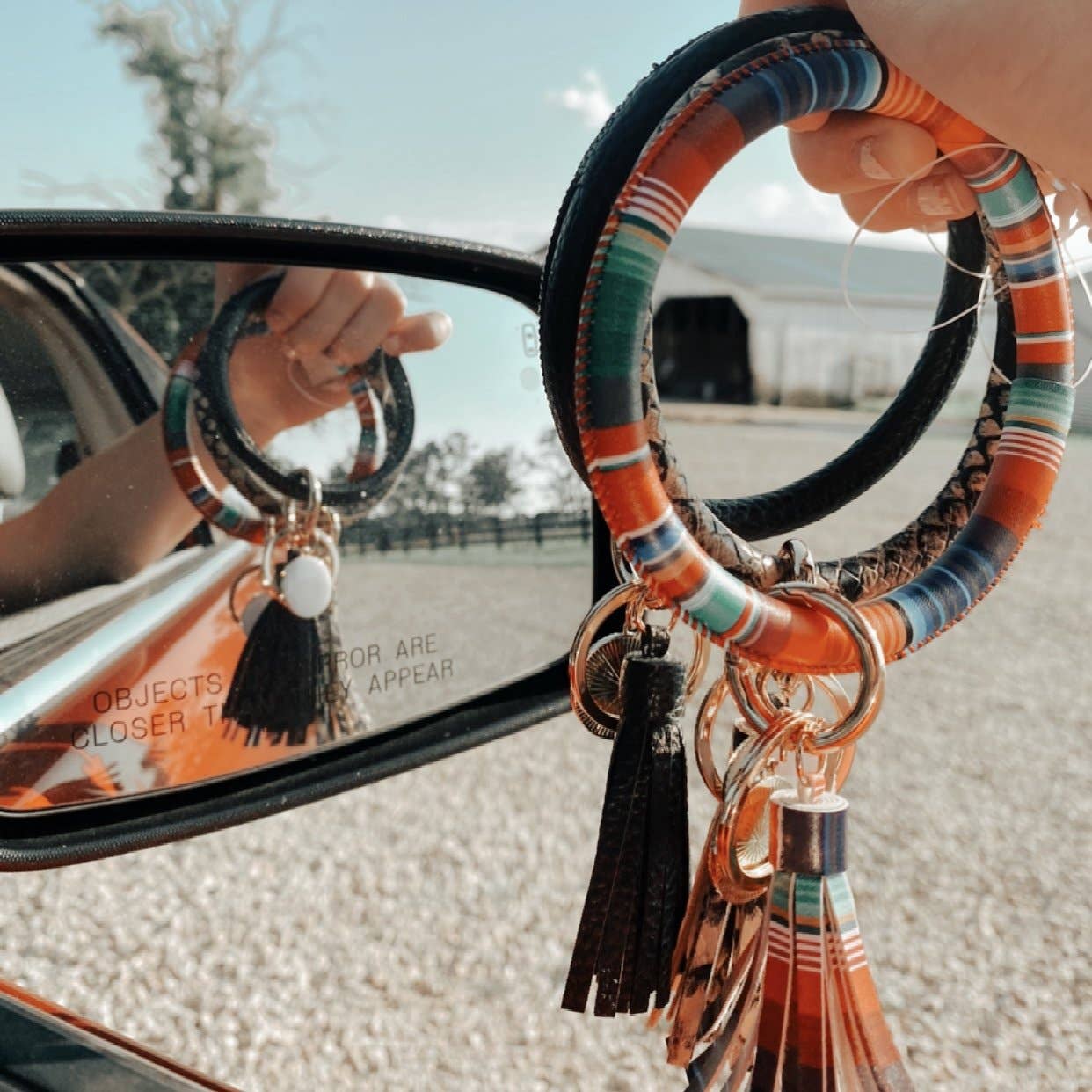 Bangle Bracelet Keyring With Tassel