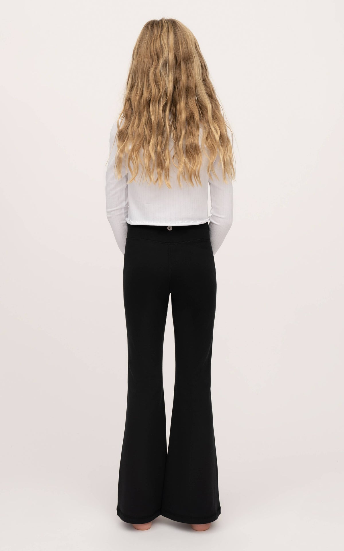 Girls Crossover Flared Black Athletic Pants