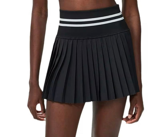 Striped Pleated Athletic Skirt