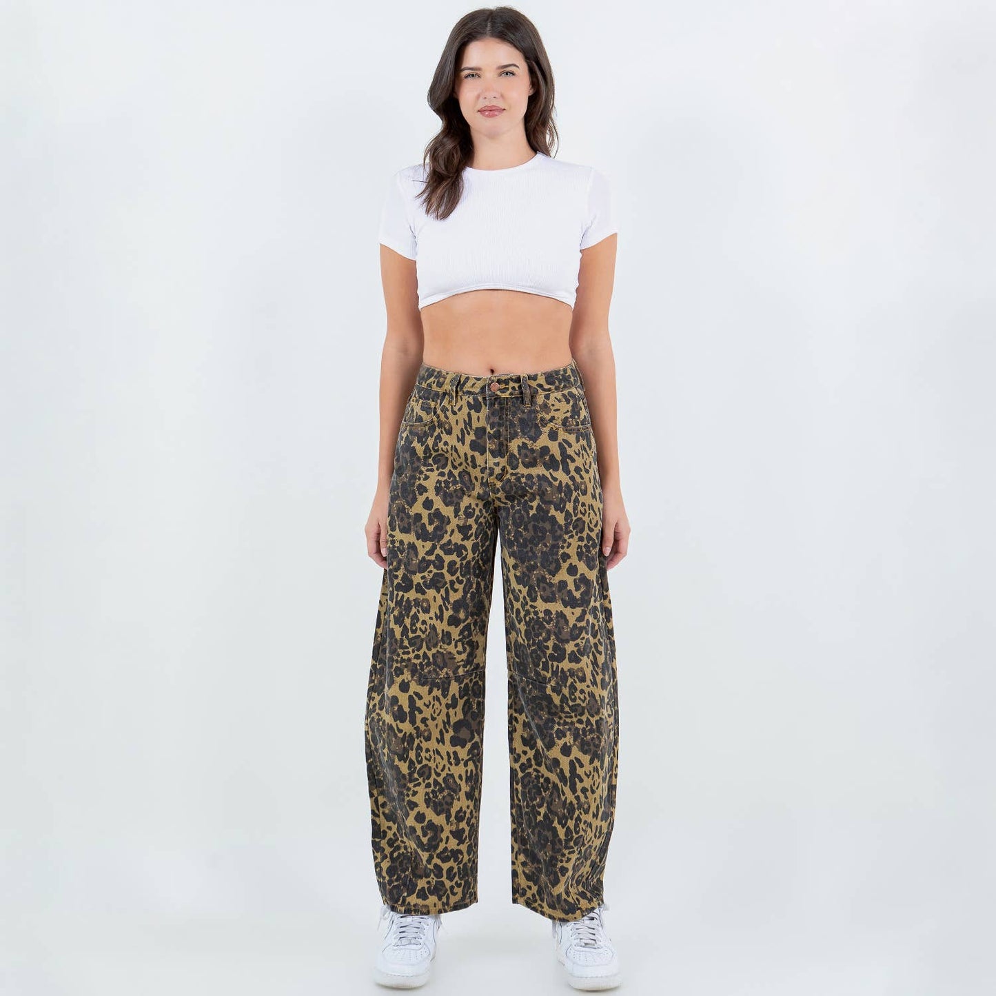Bazi Leopard Barrel Jeans