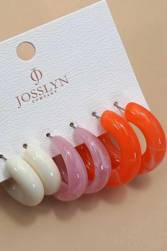 Constance Resin Set of Hoop Earrings