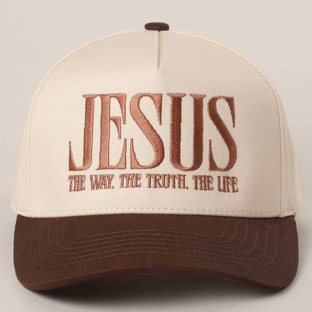 Jesus Embroidered Brown Hat