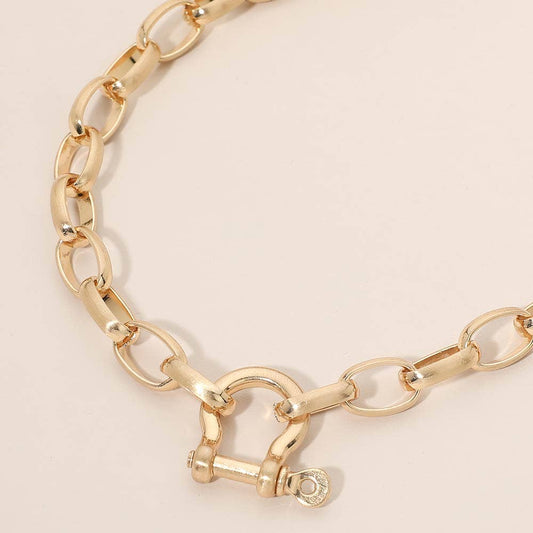 McRae Matte Chunky Carabiner Toggle Necklace