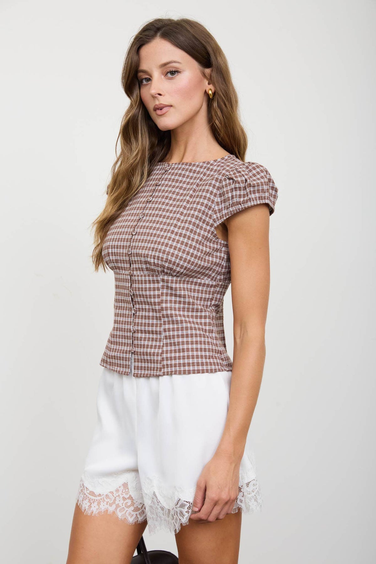 Luna Plaid Cap Sleeve Top