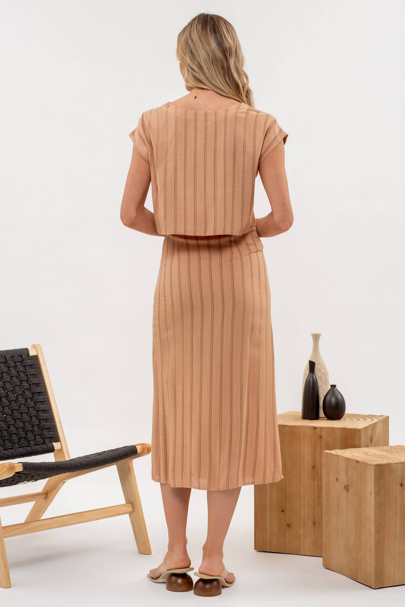 Chesca Striped Skirt Set