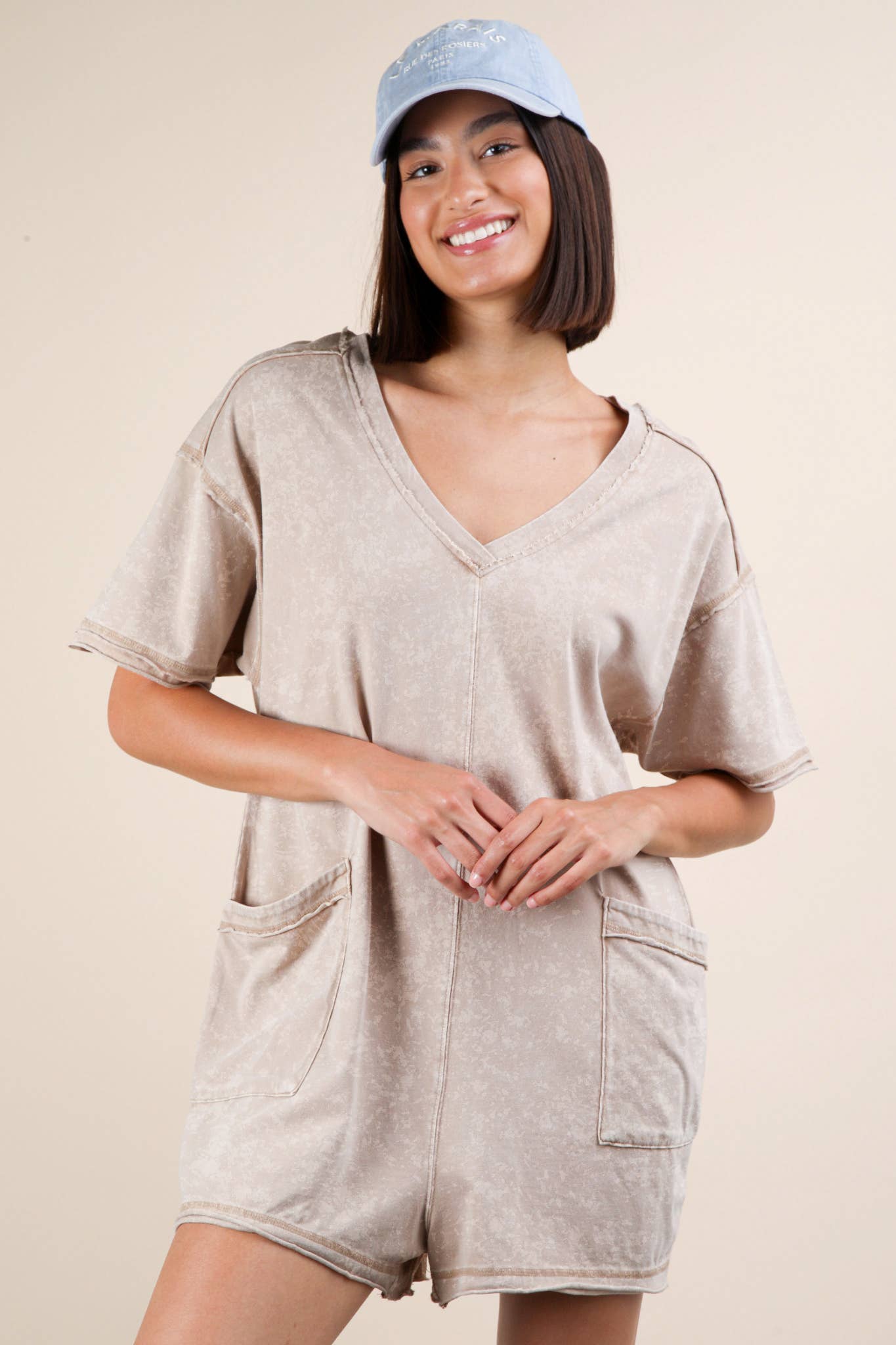 Portland Mineral V-Neck Romper