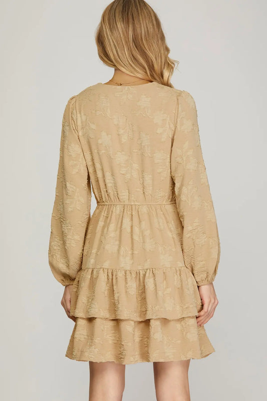 Rossa Embossed Oatmeal Dress