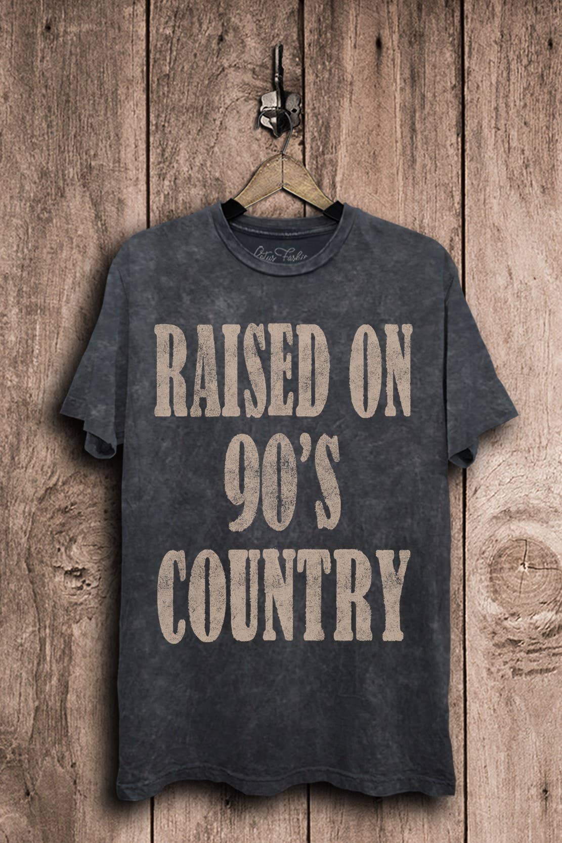 Raised on 90s Country Boyfriend Charcoal Tee