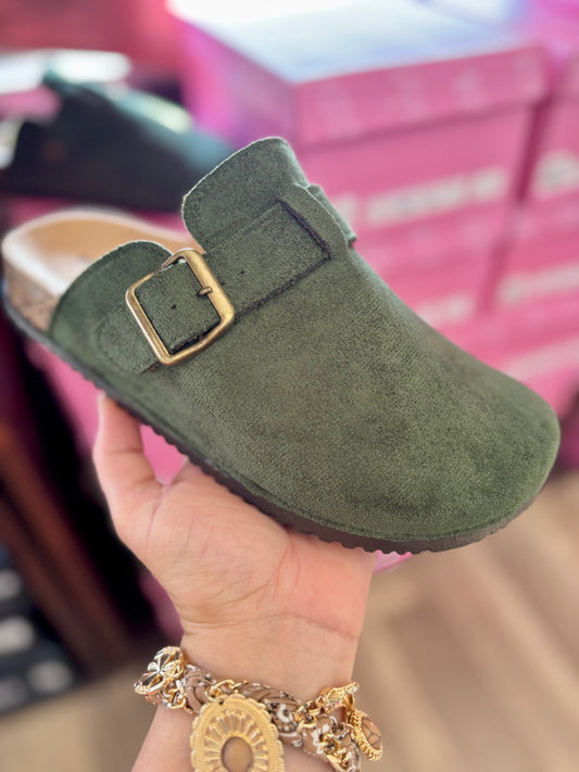 Matcha Suede Mule