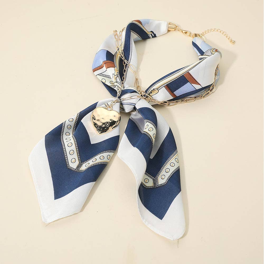 Cameron Scarf Heart Pendant Necklace
