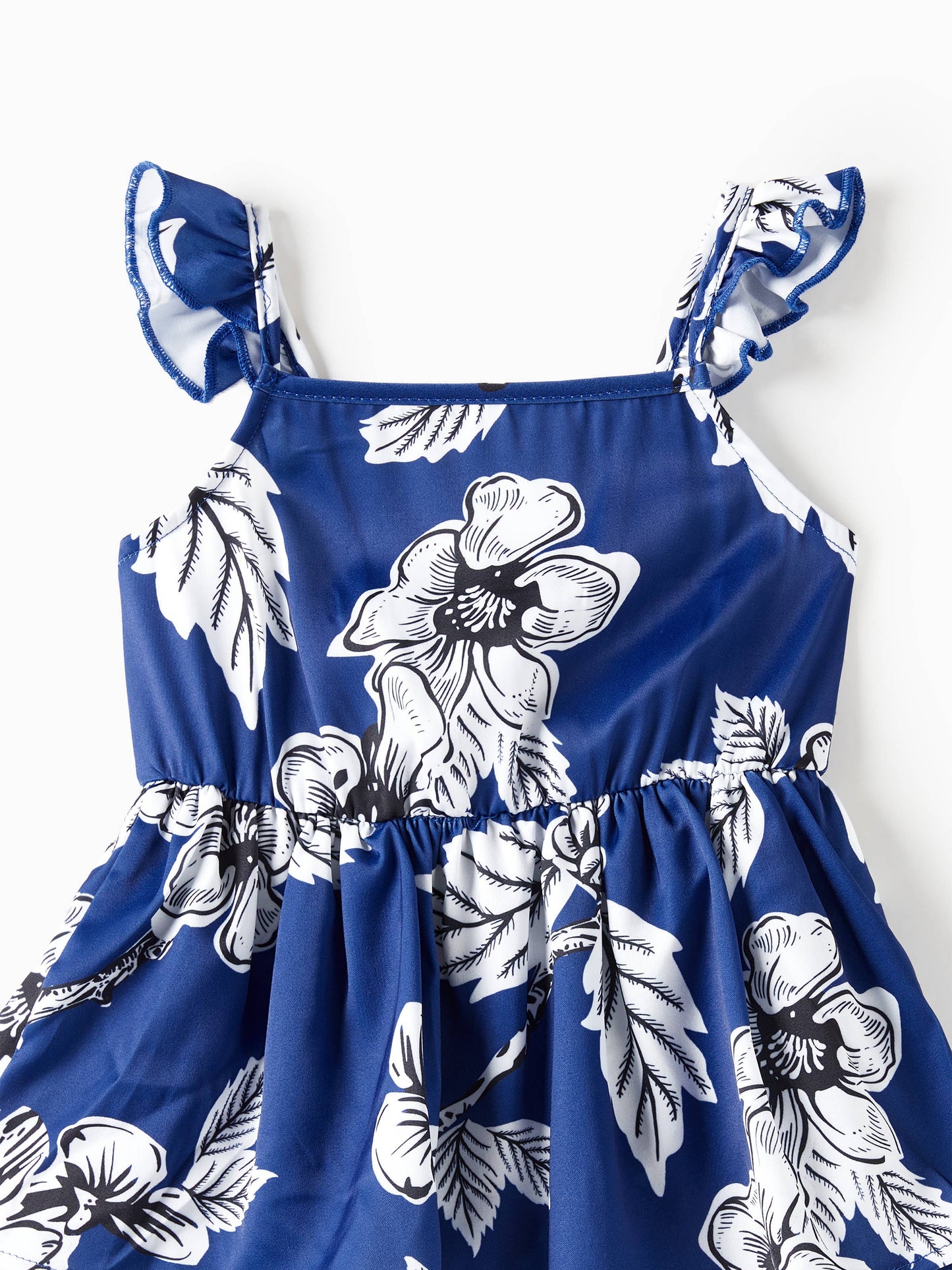 Baby Girls Navy & White Floral Romper