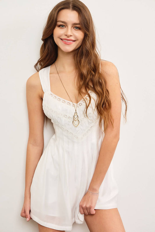 Meadow White Lace Romper