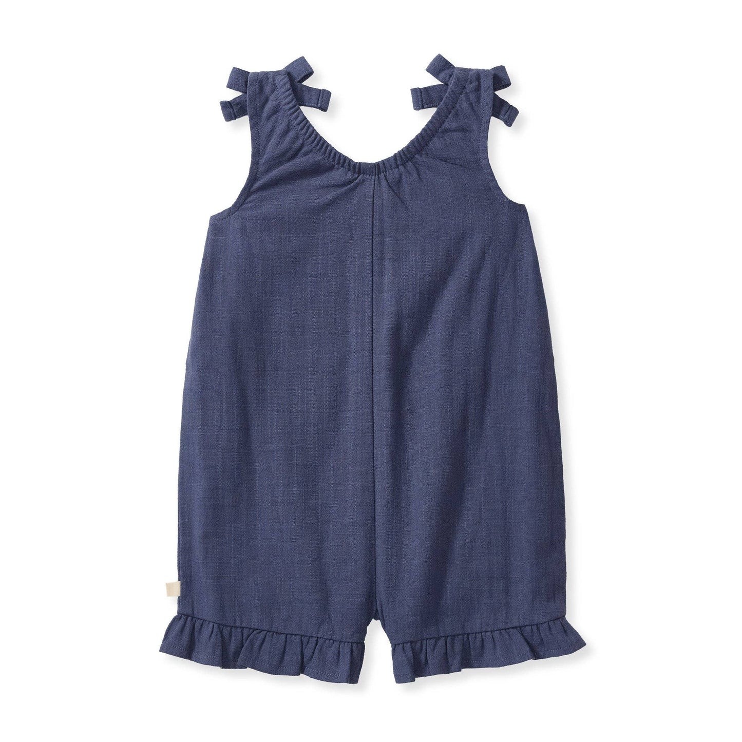 Baby Girls Burt's Bees Gauze Navy Romper