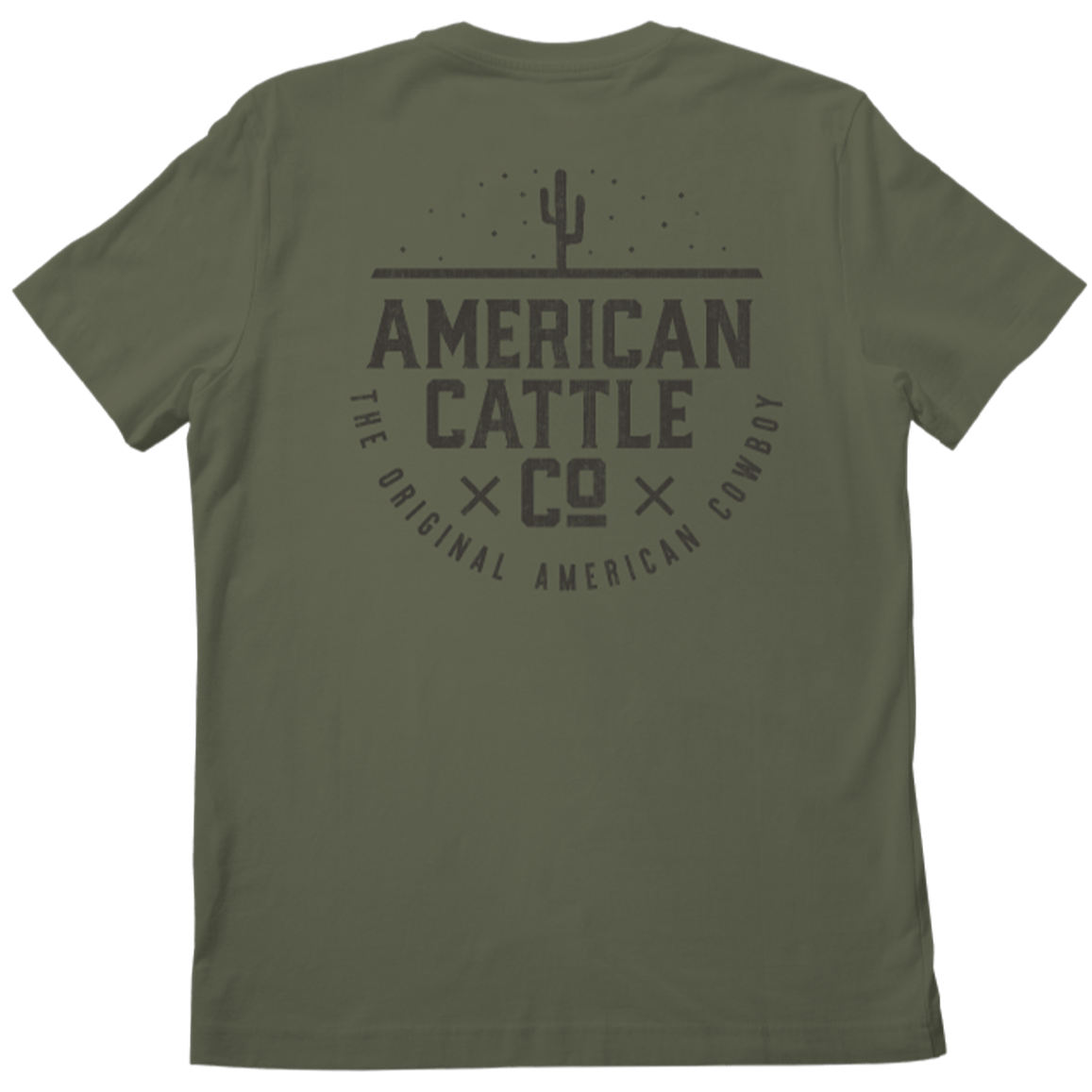 American Cattle Co Olive Cactus Tee