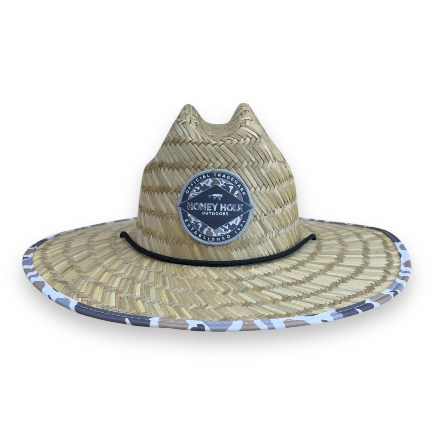 Mens Honey Hole Grey Camo Straw Hat