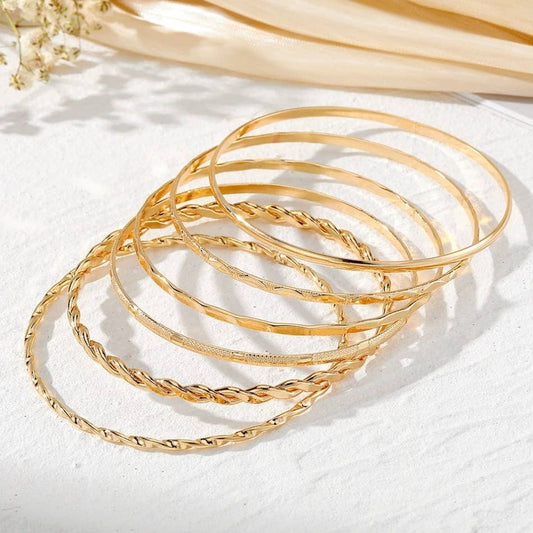 Darya Gold Bangle Set of Bracelets