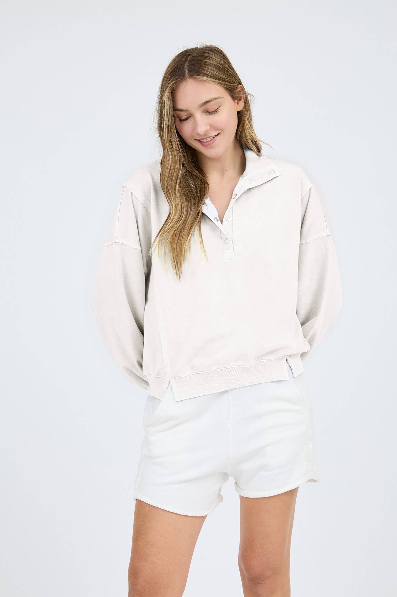 Keavy Lightweight Quarterzip Ivory Pullover