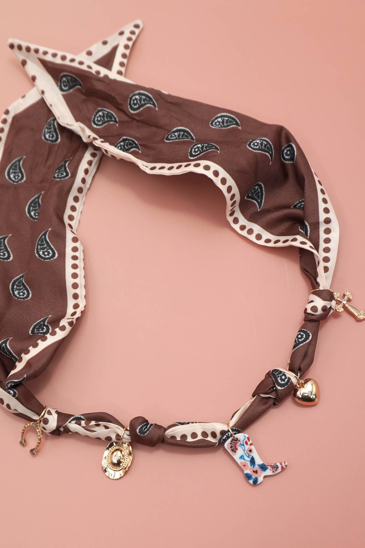 Jolene Scarf Western Charm Brown Necklace