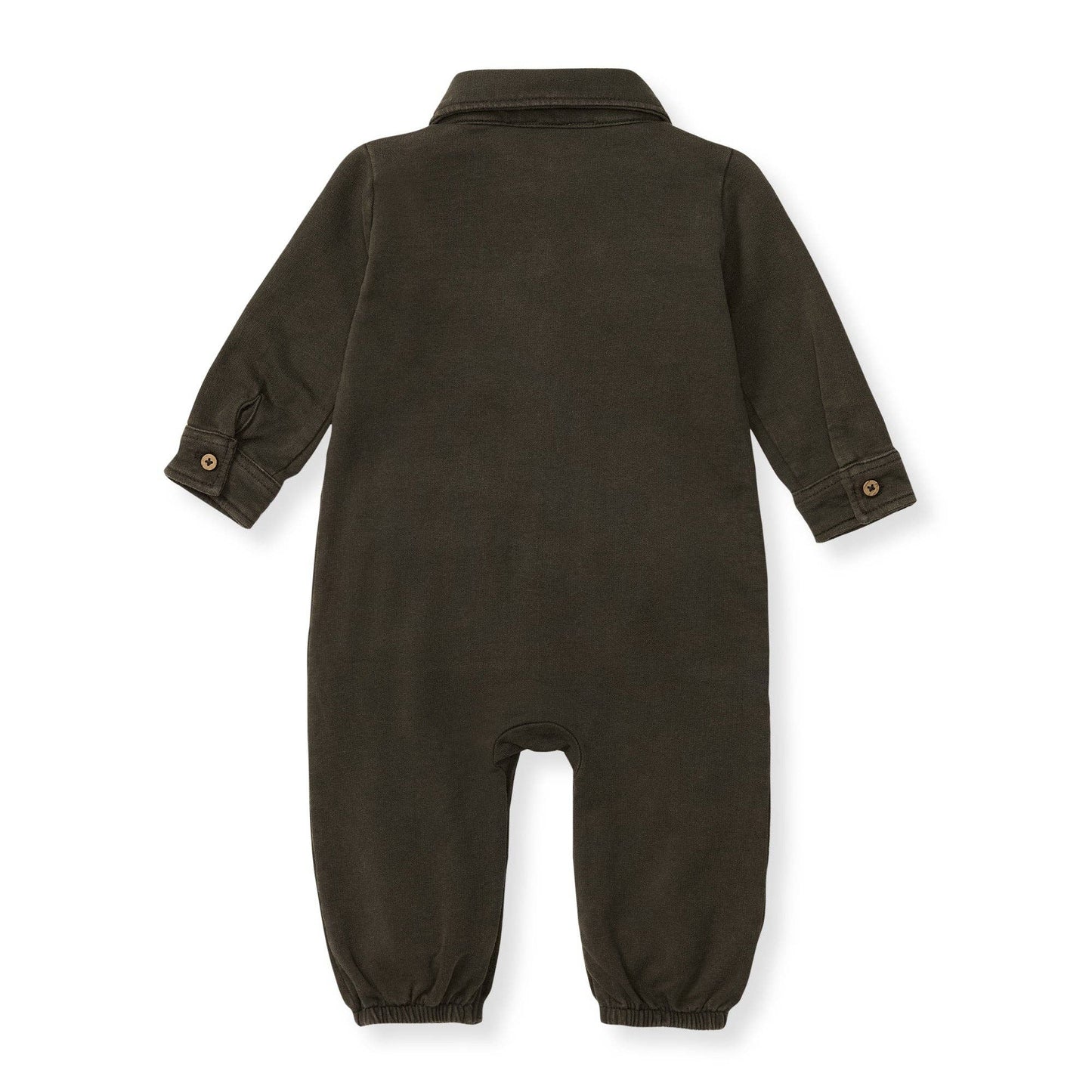 Burt's Bees Boys Buttondown Mineral Charcoal Jumpsuit