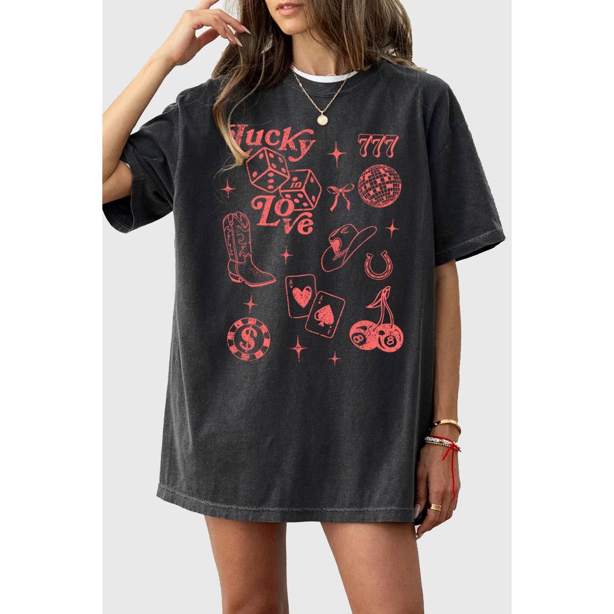 Lucky Love Oversized Mineral Tee