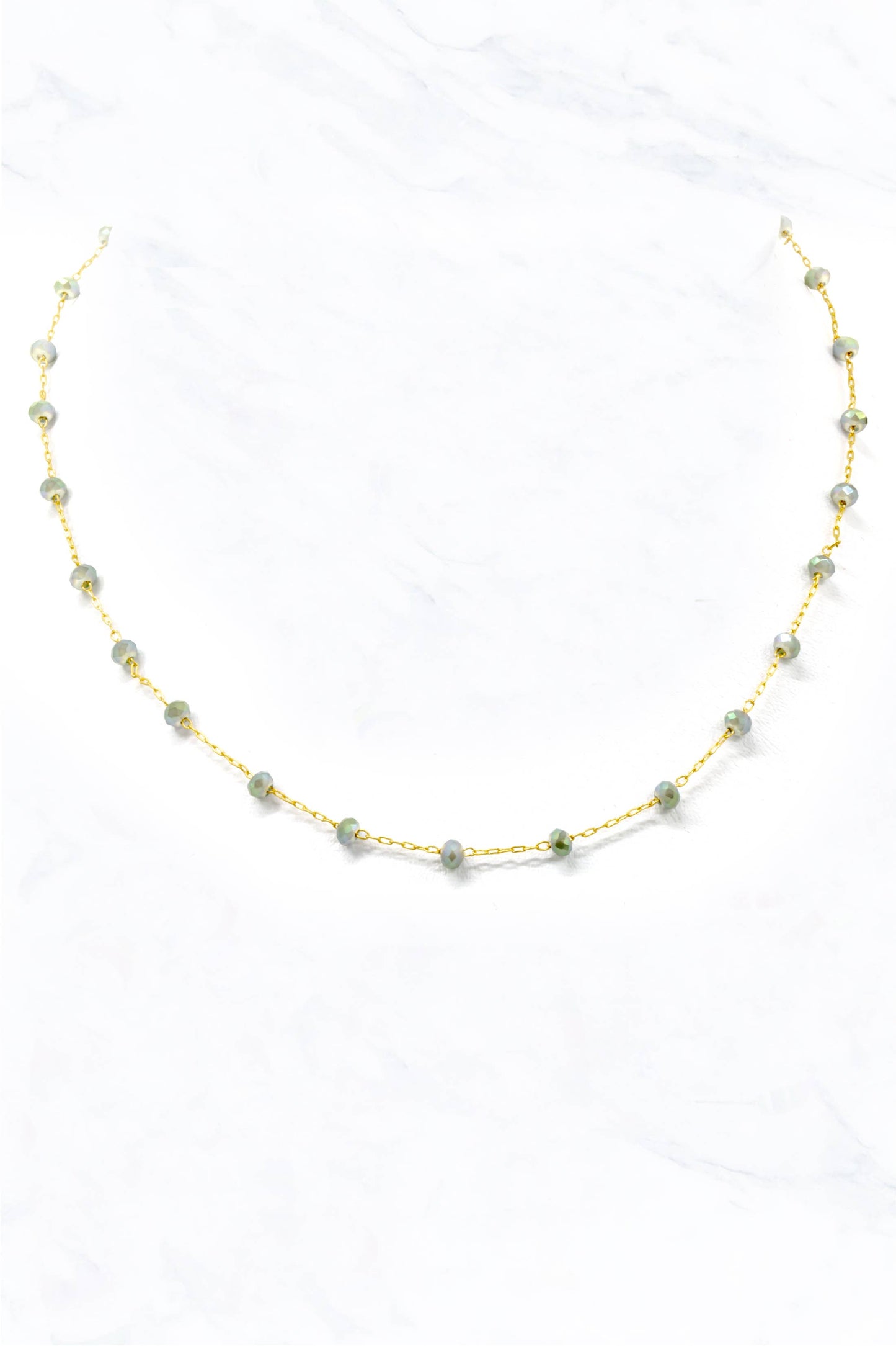Solaris Glass Bead Chain Choker Necklace