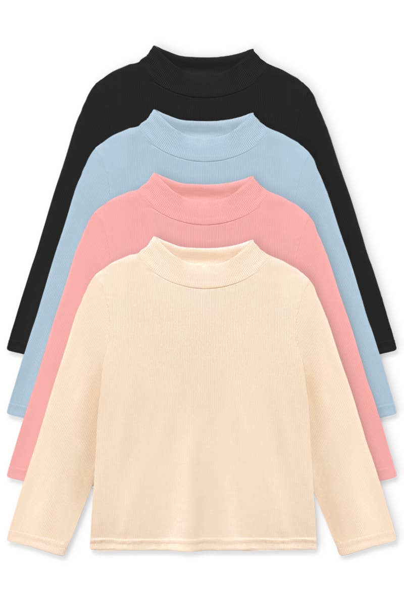 Girls Mock Neck Long Sleeve Top