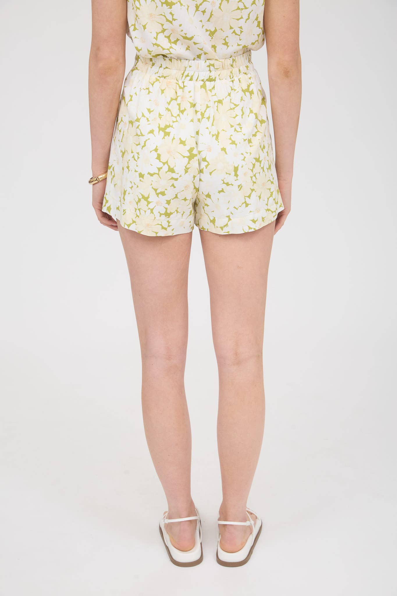 Daisy Floral Linen Kiwi Set