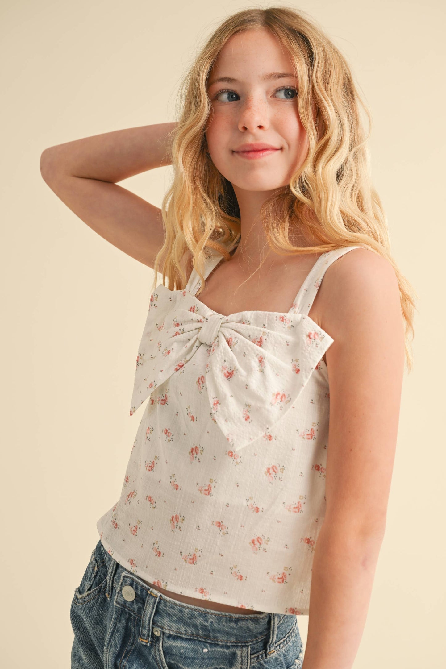 Girls Cordelia Oversized Bow Tank