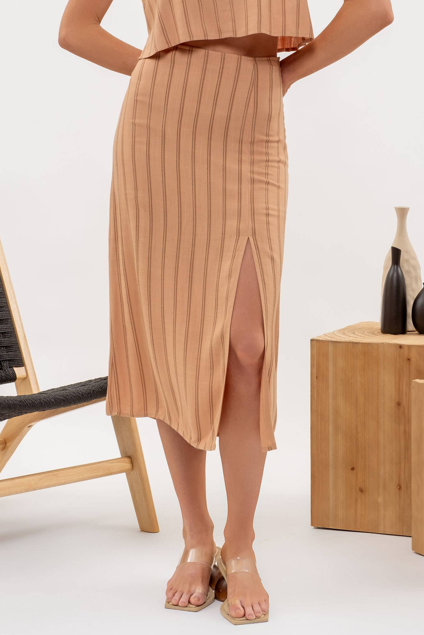 Chesca Striped Skirt Set