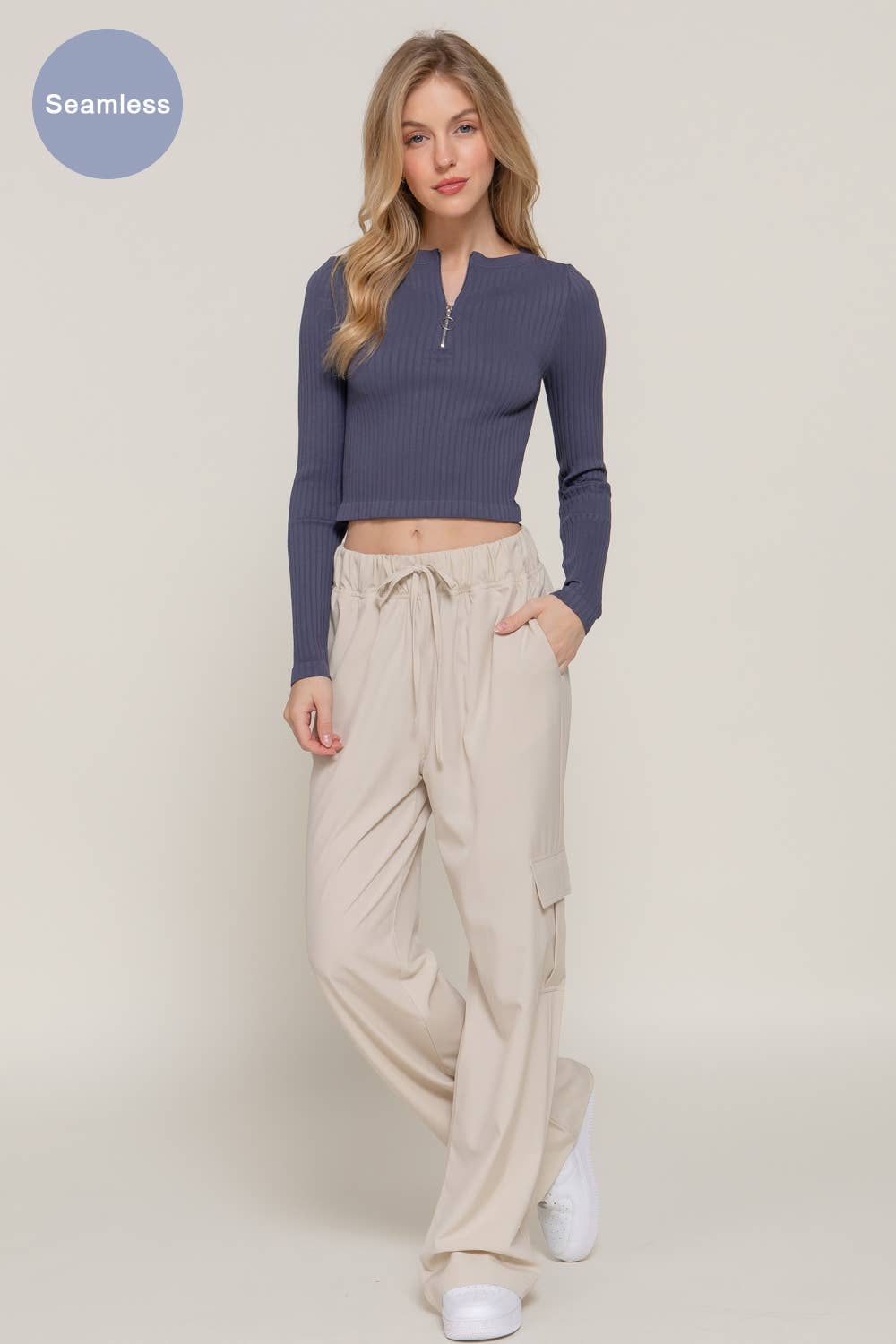 Keene Quarterzip Ribbed Crop Top