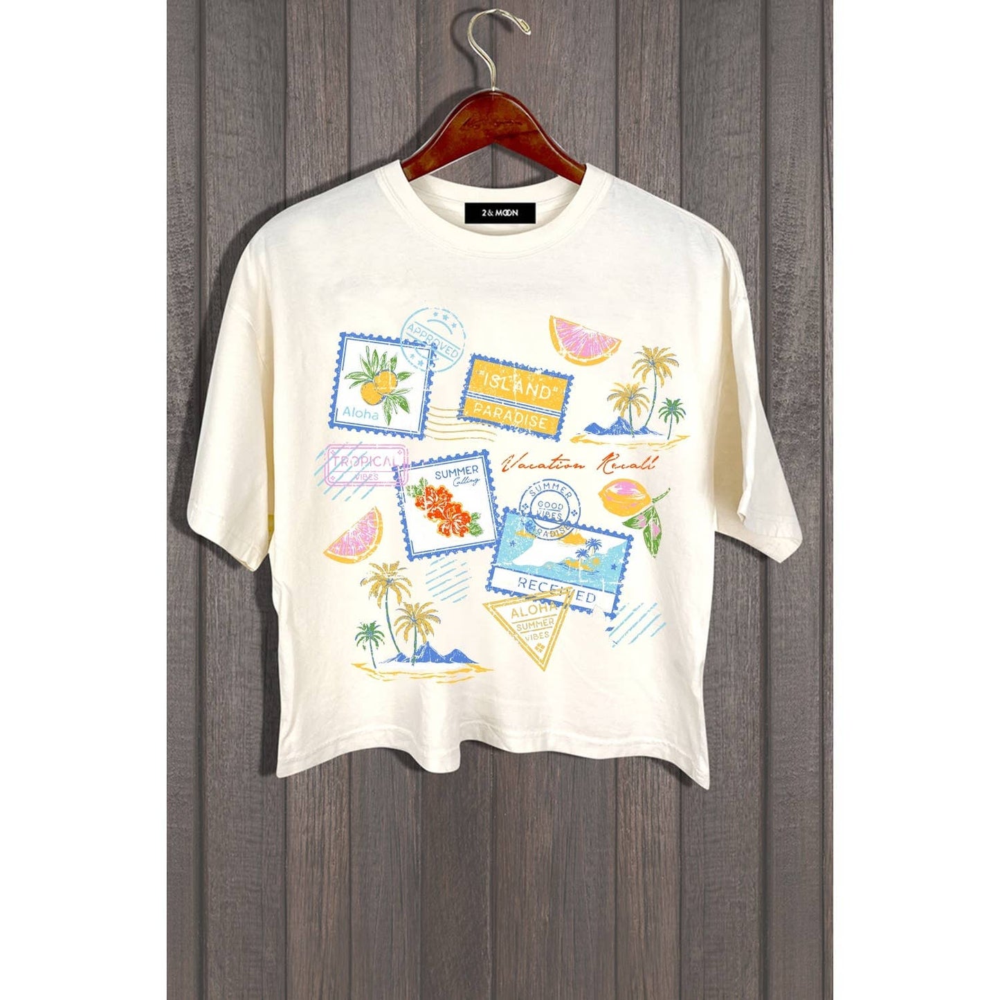 Island Paradise Stamps Cropped Tee