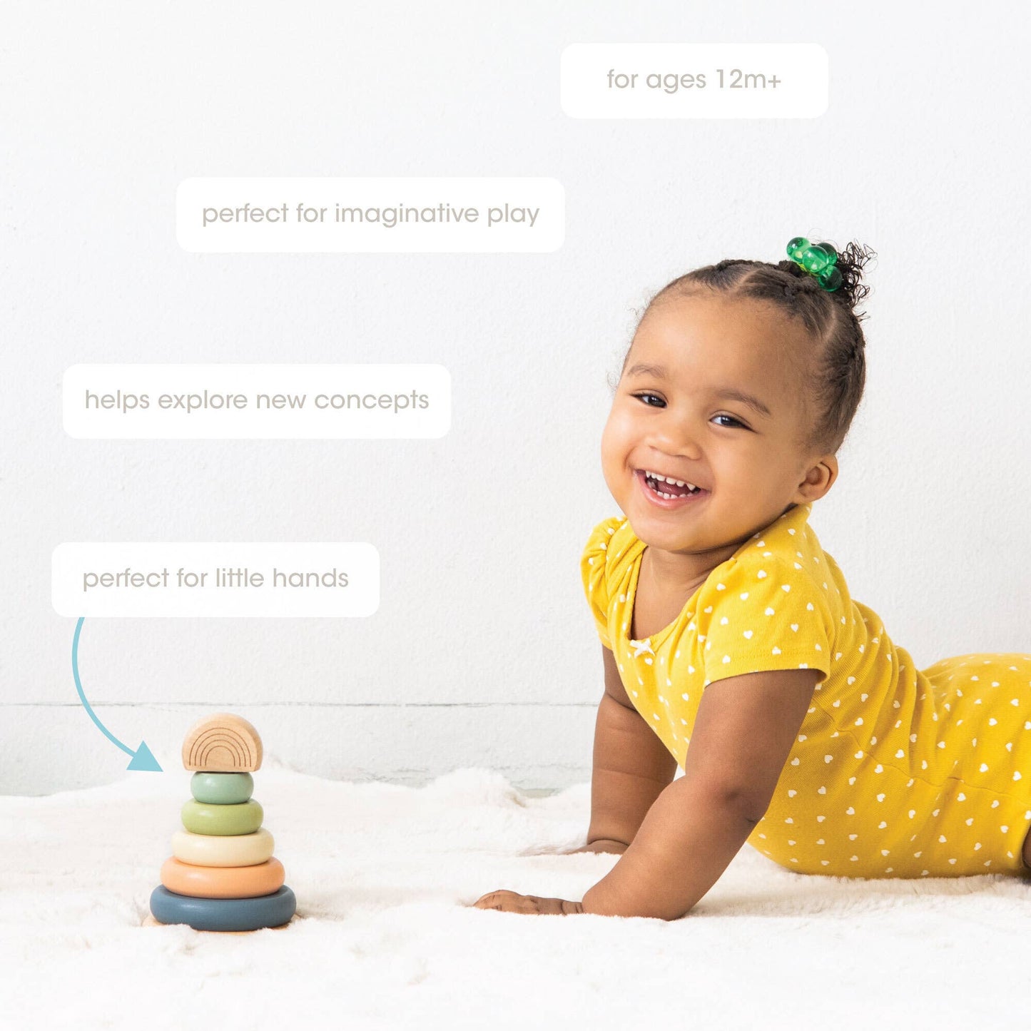 Baby Wooden Stacking Rainbow Tower Baby Toy