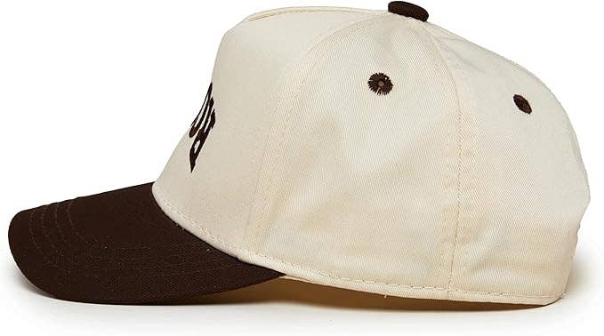 Boys Rowdy Upside Down Embroidered Brown Hat