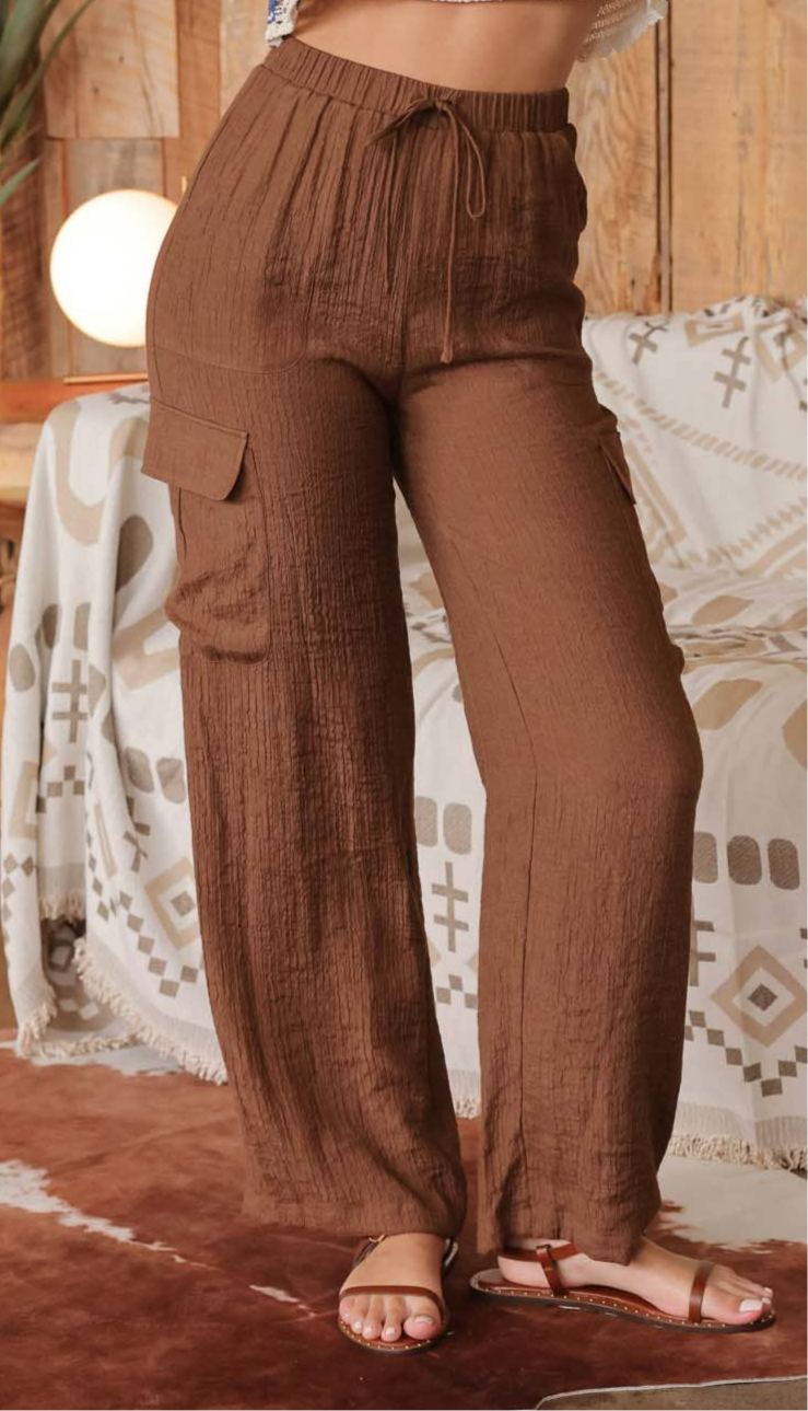 Shylo Crinkle Cargo Pant Set