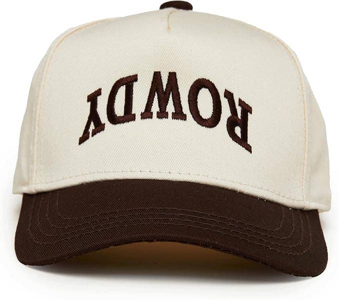 Boys Rowdy Upside Down Embroidered Brown Hat