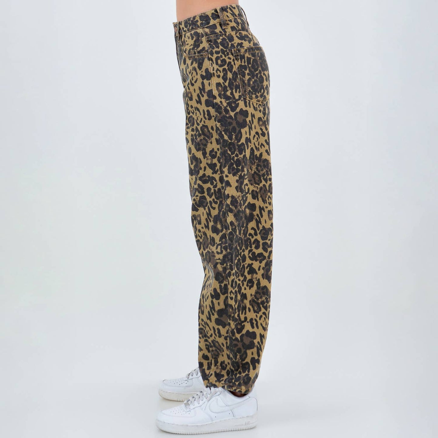 Bazi Leopard Barrel Jeans
